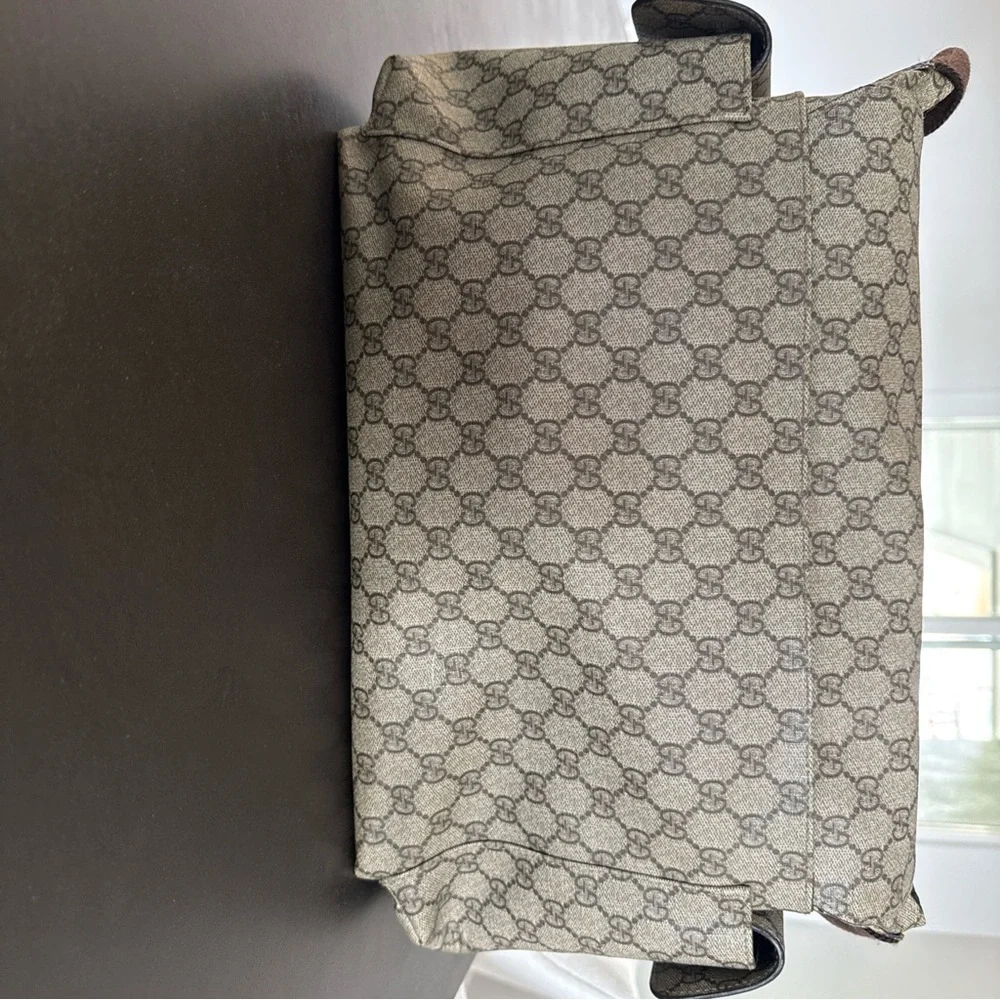 Gucci Beige Brown GG Canvas Messenger Baby Bag